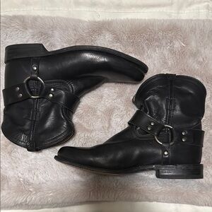 Black Leather Ankle Boots